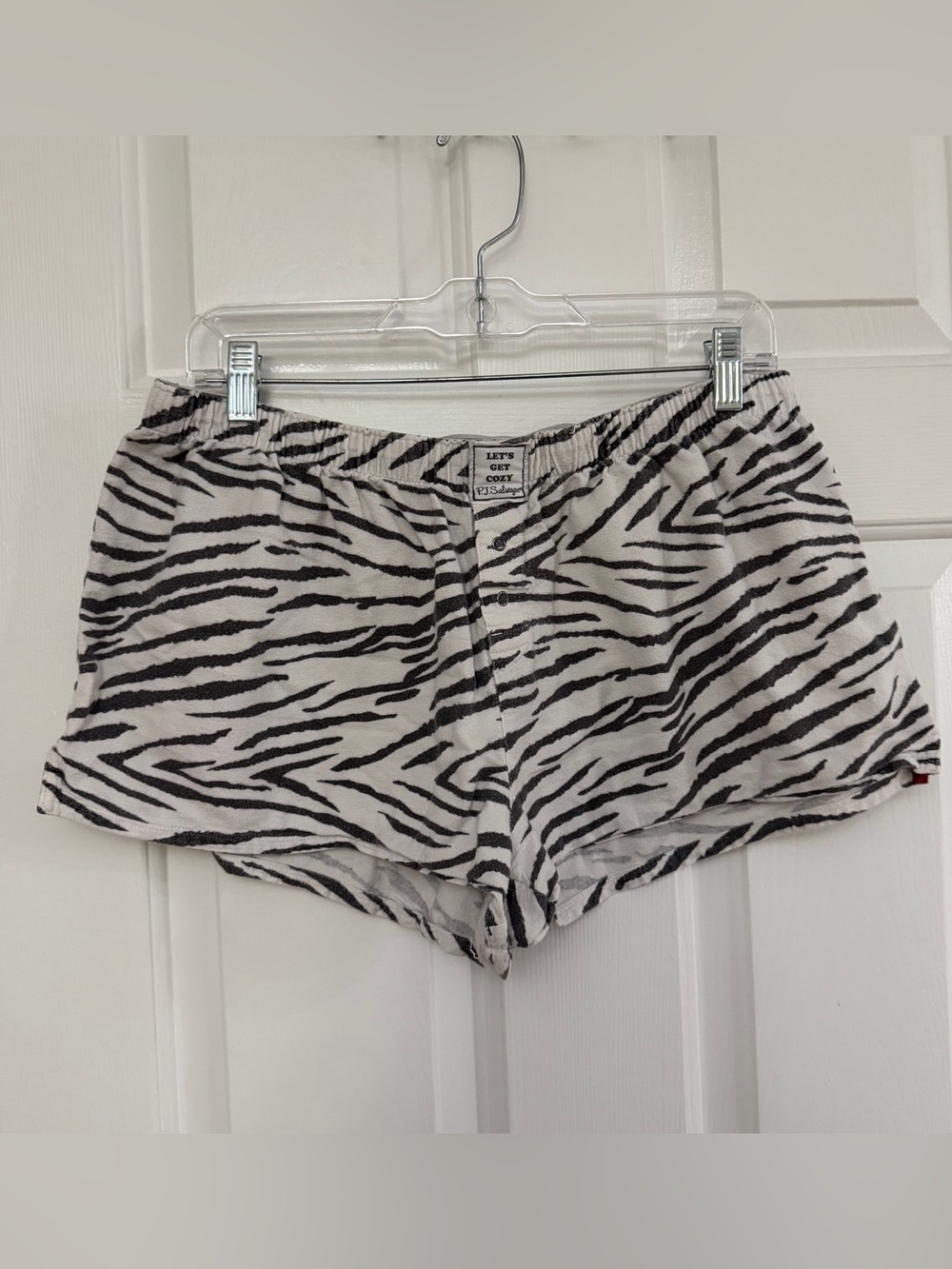 Pj Salvage Zebra Print Cozy Lounge Shorts
